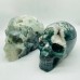 2 Pieces High Quality Large Druzy Moss Agate Skull Carving