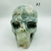 2 Pieces High Quality Large Druzy Moss Agate Skull Carving