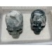 2 Pieces High Quality Large Druzy Moss Agate Skull Carving