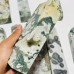 10 Pieces Large Moss Agate Druzy Four-Sided Points