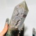 6 Pieces Large Four-Sided Unique Druzy Moss Agate Tower