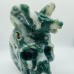 Large Moss Agate Flying Dragon Standing On Skull Carving