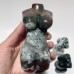 9 Pieces 4.5in Moss Agate Goddess Carving