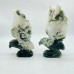 2 Pieces Moss Agate 1 Pair Eagle Carving