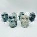 6 Pieces Beautiful Moss Agate Geode Druzy Skull