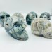 6 Pieces Beautiful Moss Agate Geode Druzy Skull