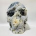 Large Geode Moss Agate Skull Carving