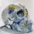 45.8kg Large Geode Druzy Moss Agate Skull Carving