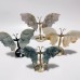 4 Pairs Butterfly Wing Carving With Stand Ocean Jasper Sakura Flower Agate Moss Agate