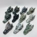 11 Pieces 4inch Green Moss Agate Dragon Head Carving