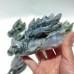 11 Pieces 4inch Green Moss Agate Dragon Head Carving