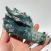 11 Pieces 4inch Green Moss Agate Dragon Head Carving