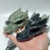 11 Pieces 4inch Green Moss Agate Dragon Head Carving