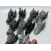 11 Pieces 4inch Green Moss Agate Dragon Head Carving