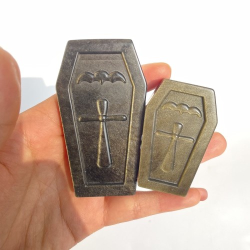 Gold Sheen Obsidian Coffin Carving Wholesale