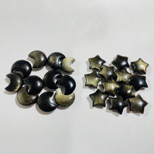 Gold Sheen Obsidian Moon&Star Wholesale