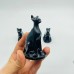 Black Obsidian Sphynx Hairless Cat Carving Animal Wholesale