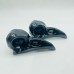 Large Obsidian Crow Skull Carving Wholesale