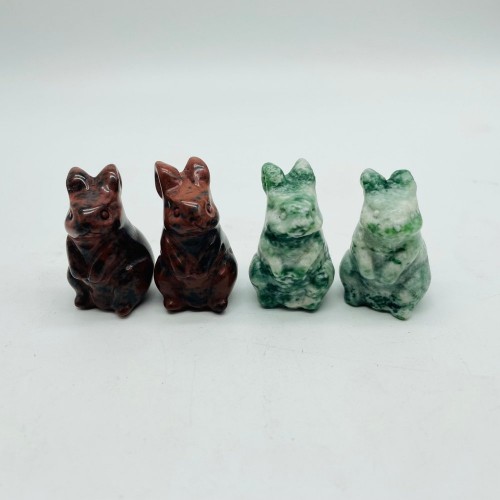 Red Obsidian Qing Hai Stone Rabbit Carving Wholesale