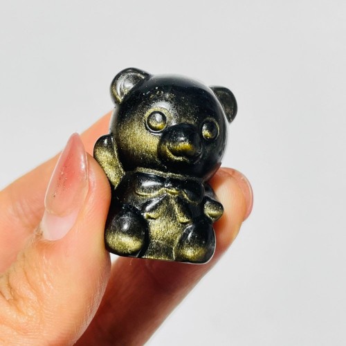 Gold Sheen Obsidian Cute Bear Wholesale