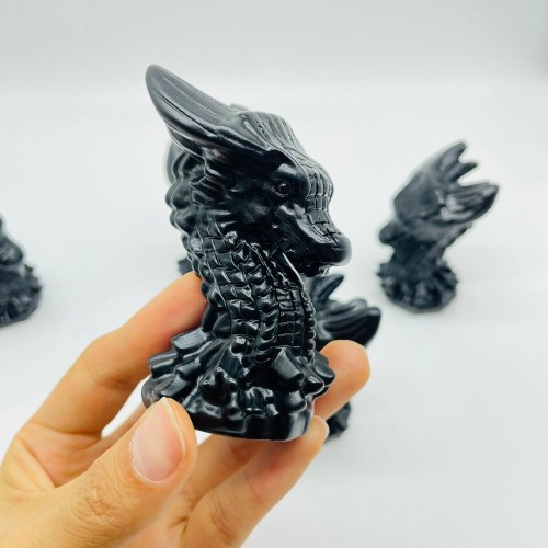 Black Obsidian Dragon Head Carving Wholesale