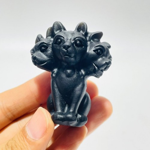 Black Obsidian Cerberus Carving Wholesale