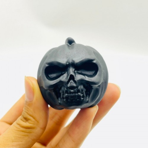 Black Obsidian Halloween Pumpkin Wizard Carving Wholesale