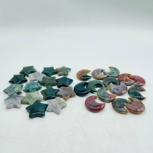 1.2in (3cm) Ocean Jasper Star&Moon Wholesale