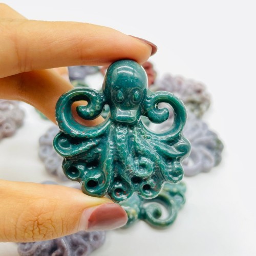 Ocean Jasper Octopus Carving Wholesale