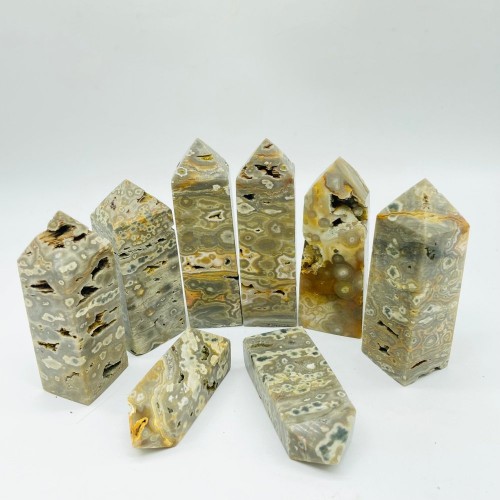 Grey Ocean Jasper Four-Sided Tower Point Wholesale