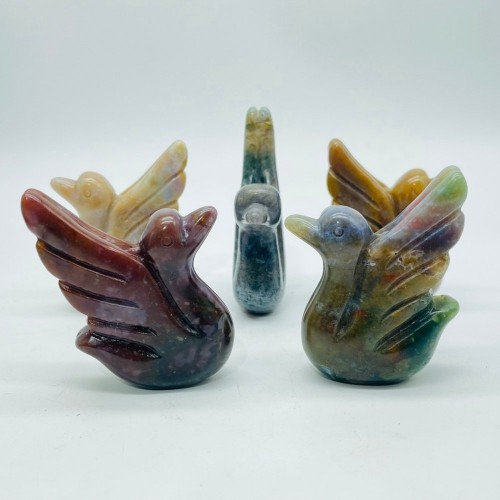 Ocean Jasper Swan Carving Wholesale