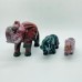 3 Pieces Beautiful Ocean Jasper Elephant Carving