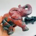 3 Pieces Beautiful Ocean Jasper Elephant Carving