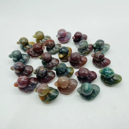 Mini Colorful Ocean Jasper Duck Carving Wholesale