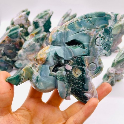 10 Pieces Ocean Jasper Butterfly Fairy Carving