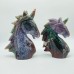 2 Pieces High Quality Ocean Jasper Unicorn Carving