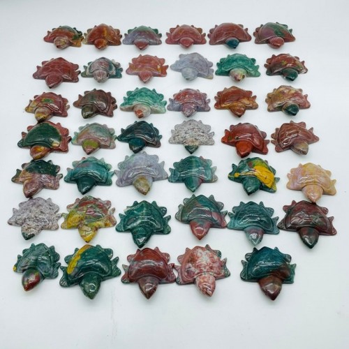 41 Pieces Colourful Ocean Jasper Sea Turtle Carving