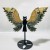 2 Pairs Ocean Jasper Symmetry Owl Wing Carving With Stand