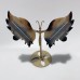 3 Pairs Butterfly Wing Carving With Stand Amethyst Mixed Agate Ocean Jasper