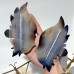 3 Pairs Butterfly Wing Carving With Stand Amethyst Mixed Agate Ocean Jasper