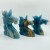 3 Pieces Large Blue Onyx Unicorn Carving