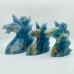 3 Pieces Large Blue Onyx Unicorn Carving