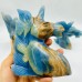 3 Pieces Large Blue Onyx Unicorn Carving