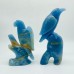 2 Pieces High Quality Blue Onyx Bird Carving