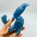 2 Pieces High Quality Blue Onyx Bird Carving