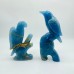 2 Pieces High Quality Blue Onyx Bird Carving