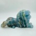 Large Blue Onyx Lion Carving