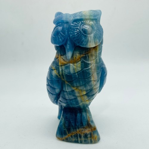 High Quality Blue Onyx Owl Carving