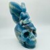 High Quality Blue Onyx Butterfly Fairy Skull Carving