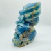 High Quality Blue Onyx Butterfly Fairy Skull Carving